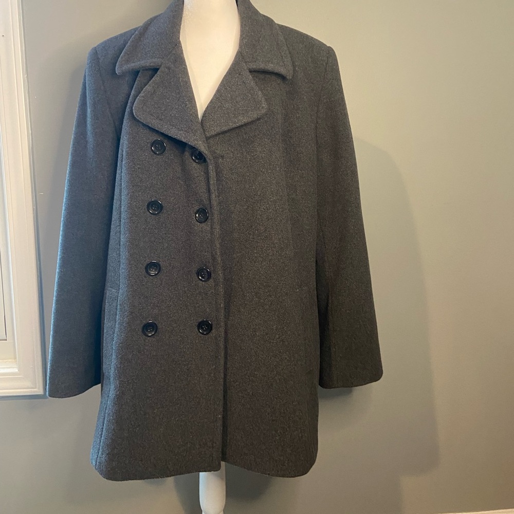 Halston Studio Dark Gray Button Down Winter Jacke… - image 2